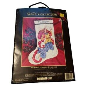 Dimensions Gold Collection Cross Stitch Kit Heavenly Angel Stocking #8450 Opened